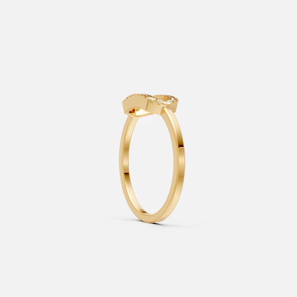 Stylish Open Hexagon Shape Diamond Ring
